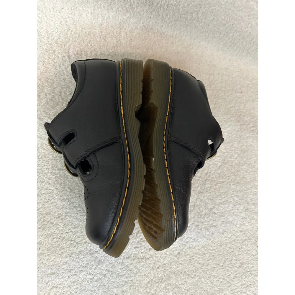Dr. Martens kids Mary Jane Black Leather Double Strap Shoes Size 11 US